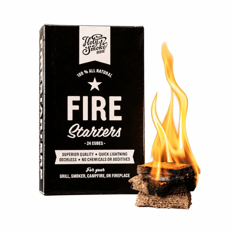 Naravne kocke za prižiganje Holy Smoke, pakiranje 24 kosov, na belem ozadju