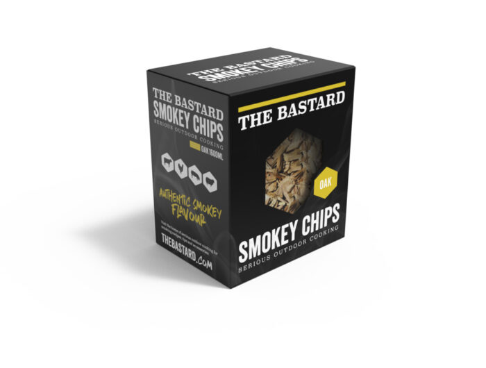 500g hrastovih čipsov za dimljenje The Bastard, primerno za vse vrste žarov.